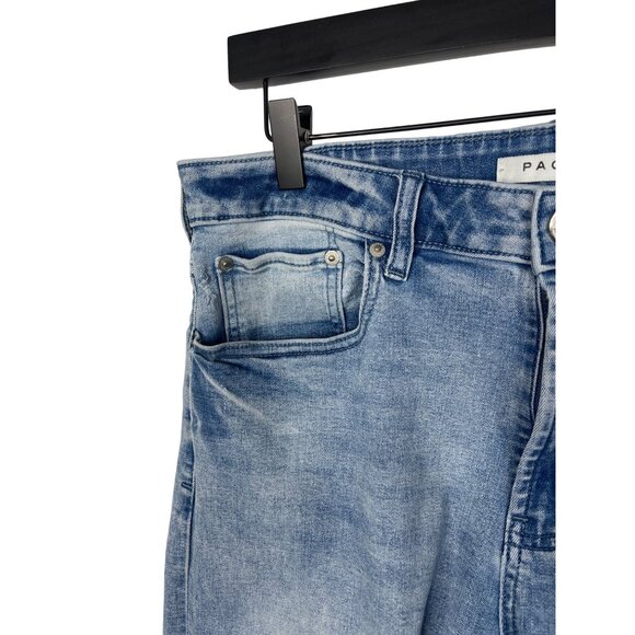 PacSun Men’s 32x32 Slim Taper Fit Jeans Blue Light Wash Stretch Denim Mid Rise - Picture 5 of 13